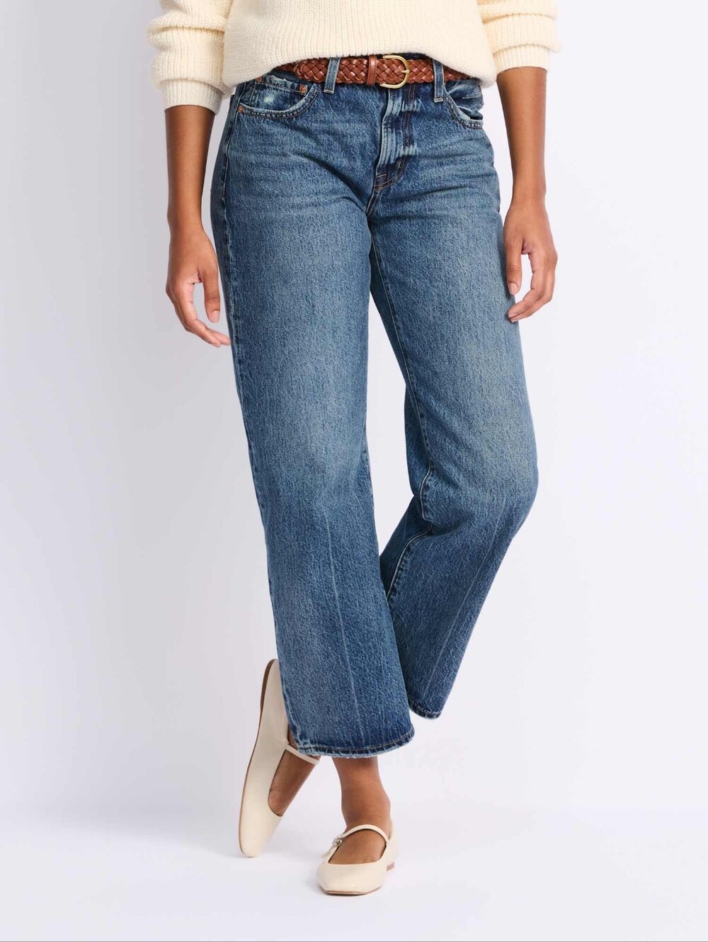 PISTOLA Lexi Rigid Bowed Straight Jean Indigo Medium Wash Size 27